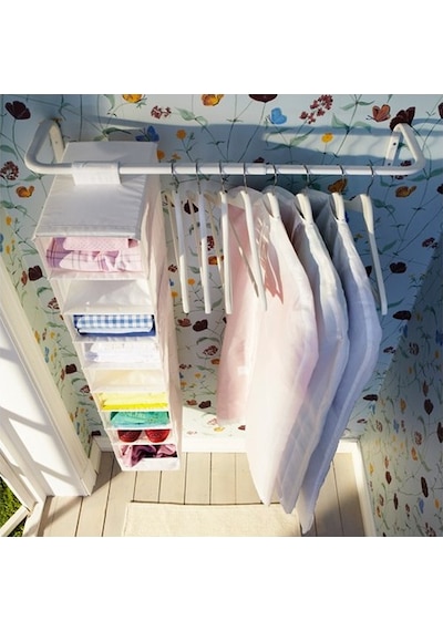 Elbise Duvar Askısı Çelik Askılık Ikea Metal Askı 60/90x26 Cm Beyaz
