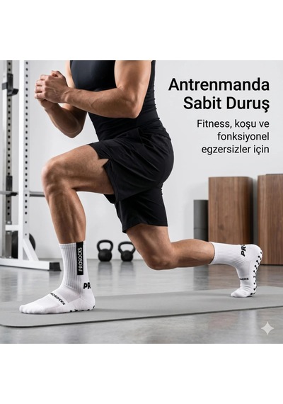 Elitse Kaydırmaz Spor 3'lü Çorabı Beyaz Nefes Alan, Bilek Destekli, Güçlü Tutuşlu Performans Çorabı