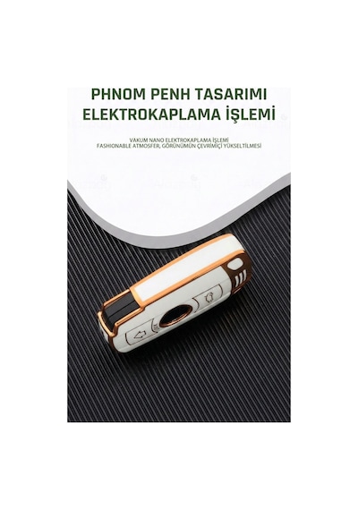 Bmw E60 E61 E70 E81 E87 E90 E91 E92 X1 X5 X3 1 3 5 6 Z4 M3 M5 Gold Kenar Tpu Anahtar Kılıfı Mavi