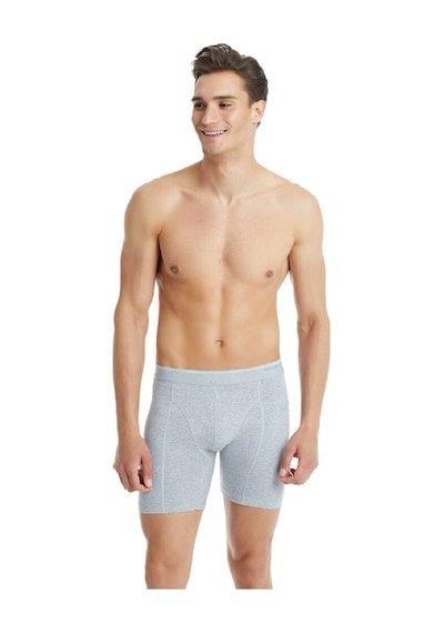 Blackspade 9216 Tender Cotton Erkek %92 Pamuk Uzun Retro Boxer Gri Melanj