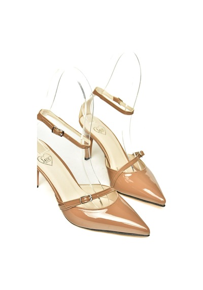 Fox Shoes U654074108 Karamel Rugan İnce Topuklu Kadın Ayakkabı Karamel