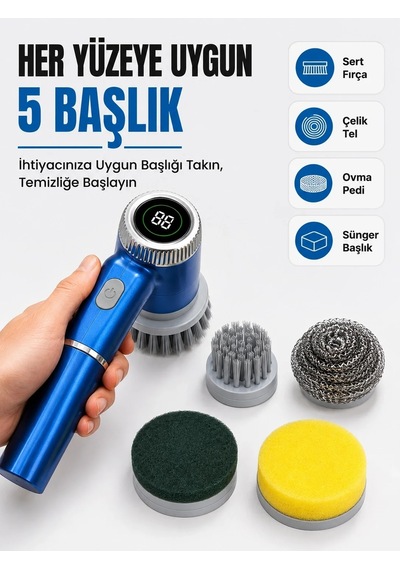 Ers 5'i 1 Arada Şarjlı Temizlik Fırçası İle Güçlü Ve Pratik Temizlik Çok Renkli