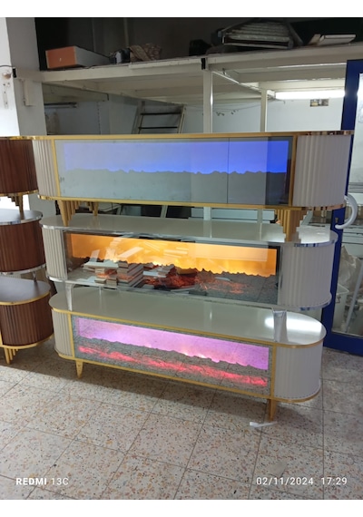 Bluetoothlu Şömineli Tv Ünitesi170x55x38 Açık Ceviz Bluetoothlu Şömineli Tv Ünitesi170x55x38 Açık Ceviz