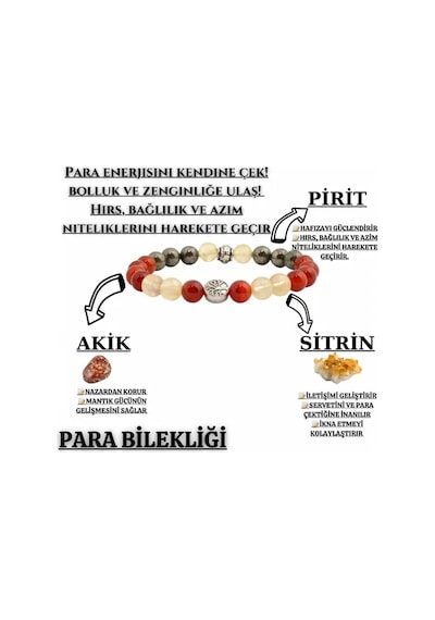 Endoles Doğaltaş Para Bereket ve Zenginlik Doğal Taş Tılsım Bi 19 Çok Renkli