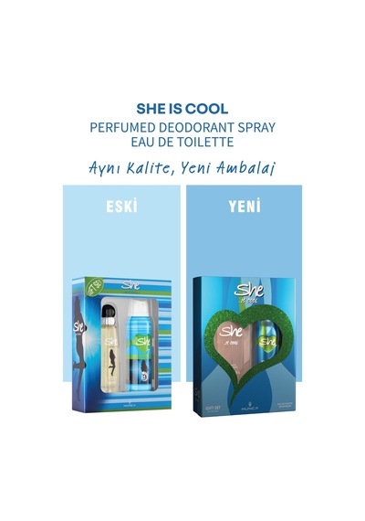 She Cool Kadın Parfüm Seti 50 Ml Edt & 150 Ml Deodorant Çiçek