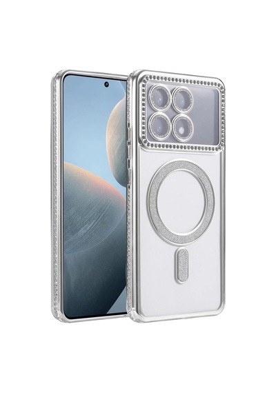Xiaomi Poco X6 Pro Joke Simli Magneticsafe Kılıf - Gümüş -