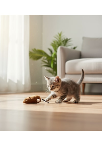 Runaway Kurmalı Fare Kedi Eğitim Oyuncağı Hareketli