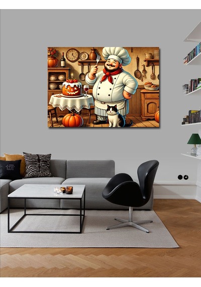 Kanvas Tablo Şef Ve Kabak Tatlısı 100cmx140cm