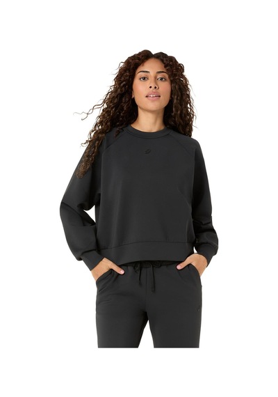 Asics Nagino Refined Texture Kadın Siyah Koşu Sweatshirt 2032d370-001