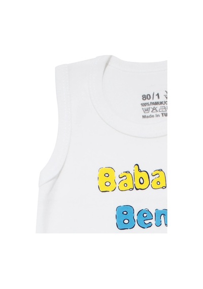Bebegen Unisex Beyaz Babam Beni Çok Seviyor Yazılı Askılı Zıbın Çok Renkli