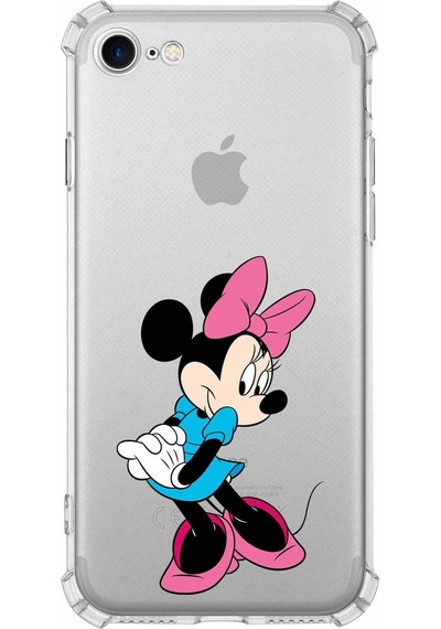 Apple Uyumlu iPhone 7  Köşe Korumalı Antişok Kapak Minnie Mouse Tasarımlı Şeffaf Kılıf