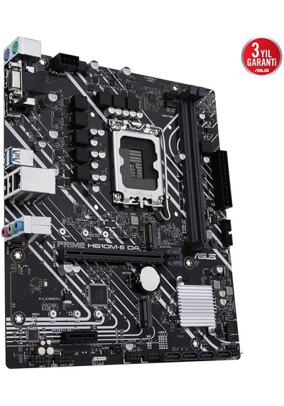 Asus Prıme H610m-e D4-csm, 2xddr4, 2x M.2, D-sub, Hdmı, Dp, 12-13.14.nesil, Lga1700 Soket, Anakart