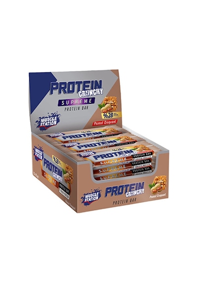 Muscle Station Supreme Crunchy Protein Bar 35 Gr 12 Adet - Yer Fıstığı Krokan