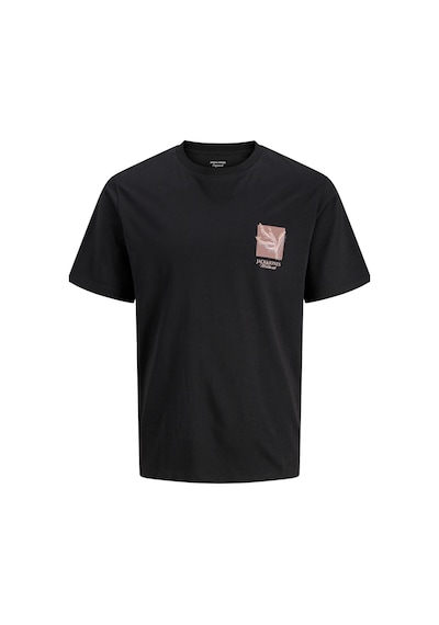 Jack & Jones Originals Erkek Tişört Göğüs Baskılı Kısa Kollu Bisiklet Yaka 2. Siyah