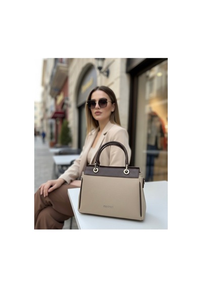 Just Polo Kadın Premium El & Omuz Çantası Ebat 18 X 26 Cm Shoulder Bag Vizon - Kahverengi 42591905
