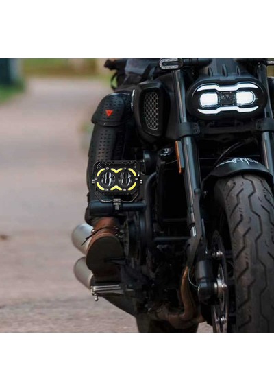 Led Drl Motosiklet Sis Farı Çakarlı Off Road 4 Mod Delici 12v-24v