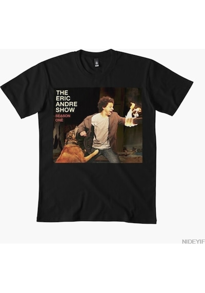 Flood Of Style Eric Andre Show Erkek Kadın Tişörtü %100 Pamuklu Tişörtler Kısa Kollu Üstler 1226-3 Siyah