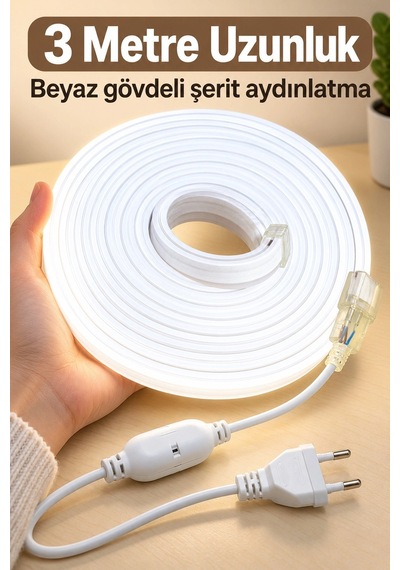 Fişli Şerit Aydınlatma Beyaz Işık 3 Metre . 59664596