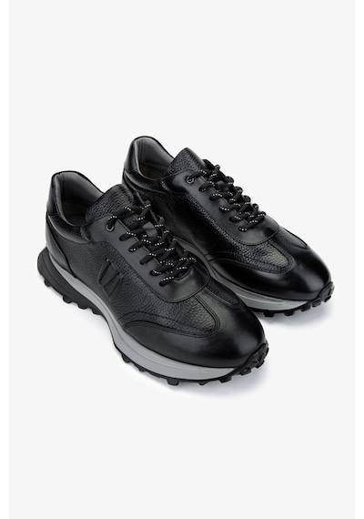 Valmenti Erkek Hakiki Deri Siyah Sneakers & Spor Ayakkabı 383 6400 Erk Ayk Y25 Syh Slvr/syh Fltr Siyah