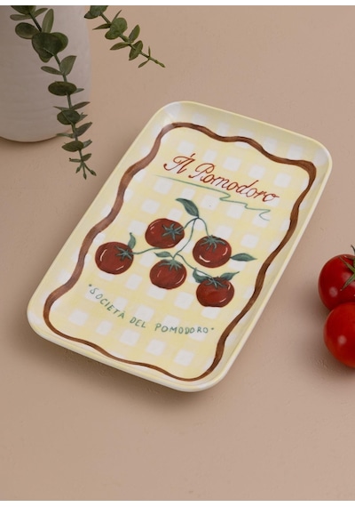 The Mia Itl0015 Italian Summer Dikdörtgen Servis Tabağı 31x20 Cm Beyaz
