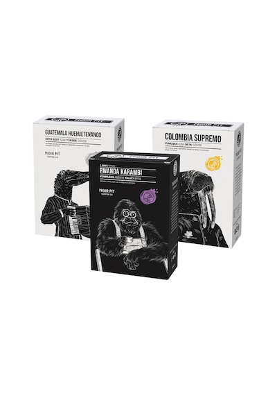 Noir Pit Coffee Co. Rwanda Karambi, Guatemala Ve Colombia Supremo Çekirdek Kahve 3x250 G Diğer