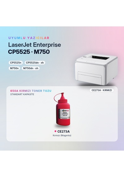 Hp 650a Ce273a Toner Tozu Kırmızı 410gr / Color Laserjet Enterprise Cp5525 / M750