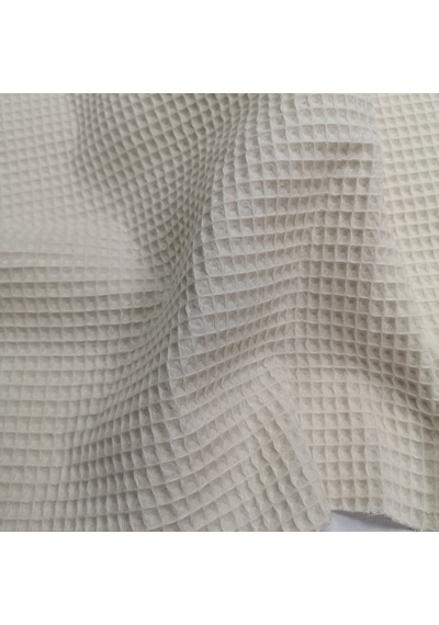Waffle Pike Bornozluk Kumaş 100% Pamuk W-02 Ekru