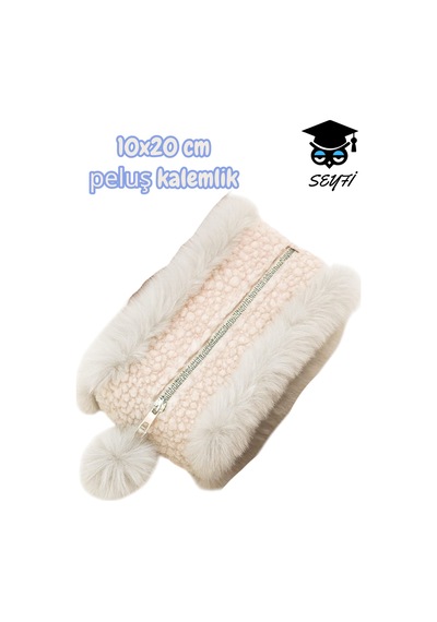 Peluş Kalemlik Makyaj Çantası 10x20 Cm Yerli Üretim Tek Bölme Geniş Hacimli Çok Renkli