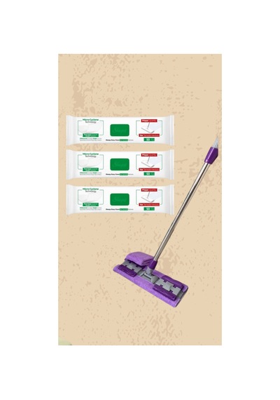Mop Easy Clean Beyaz Sabun Katkılı Mopa Uyumlu Yer Temizlik Havlusu 50 Yaprak 3 Paket Mop Seti