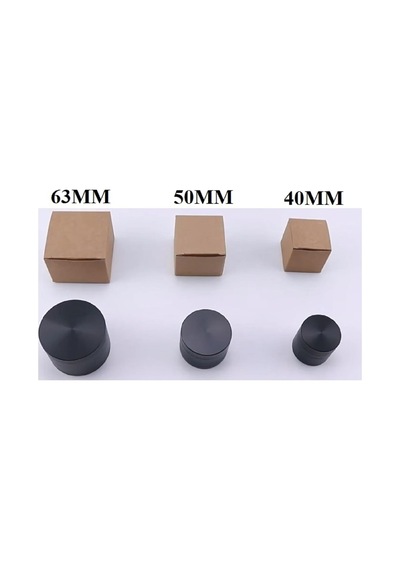 Tr Grınder Parçalayıcı Metal Baharat Öğütücü Herb Spice 4 Katmanlı 40mm / 50mm / 63mm Sıyah, 63mm , Etg-40m-sy Genel