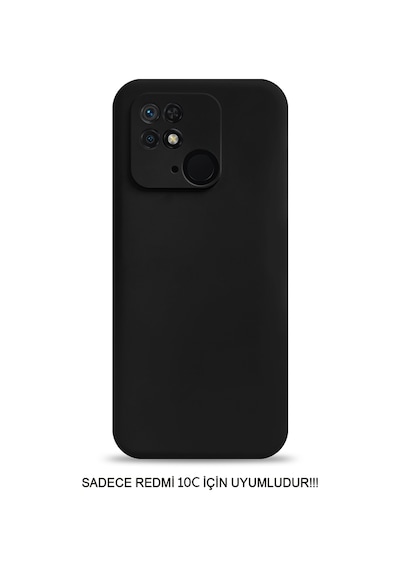 Redmi 10c / Poco C40 Uyumlu Kamera Korumalı Darbeye Dayanıklı Renk Atmayan Fab Silikon Kılıf Siyah