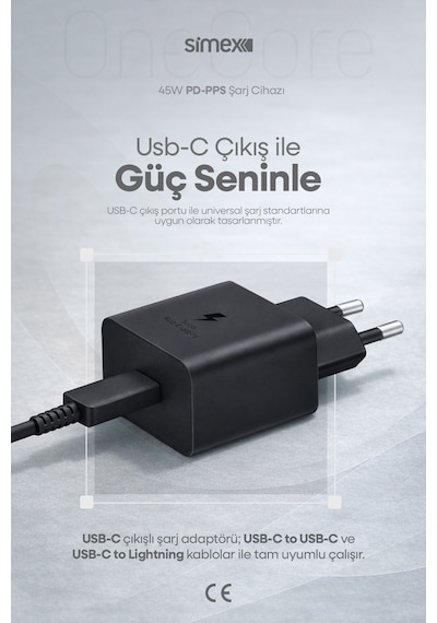 45W Samsung Uyumlu Süper Hızlı Şarj Aleti Type-C Güç Cihazı Adaptörü Başlığı S22 S23 S24 S25 S26 Ultra Plus