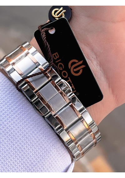 Bigotti Otomatik Ve Kurmalı Çelik Karatma Ve Renk Atma Yapmaz 5 Atm Erkek Kol Saati Ebg.10683.5 Rose Gold - Gümüş Bigotti Otomatik Ve Kurmalı Çelik Karatma Ve Renk Atma Yapmaz 5 Atm Erkek Kol Saati Ebg.10683.5 Rose Gold - Gümüş