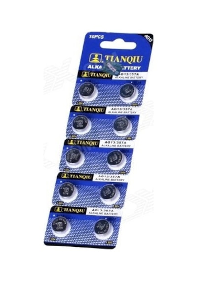 Tıanqıu Ag13 Alkalin Ag13/357 Lr44 Düğme Pil 10lu Paket