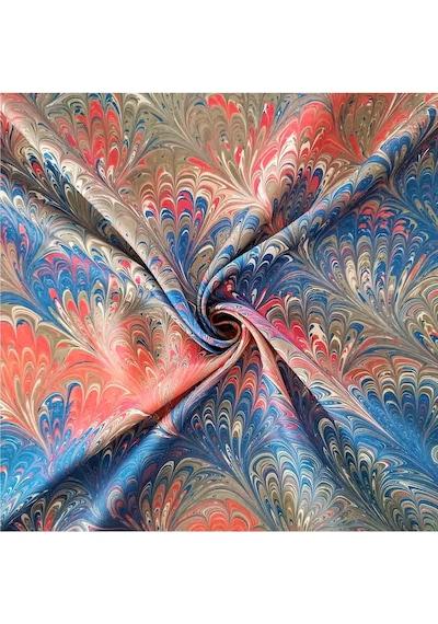 Elif Ebru Ebru Sanatı El Yapımı Özel Koleksiyon Twill İpek Eşarp Ozltıe 23 001