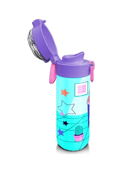 Coral High Kids Turkuaz Pembe Dondurmalı Desenli Pipetli Ve Direkt İçim Çelik Termos 500 Ml 31952 Turkuaz - Mor