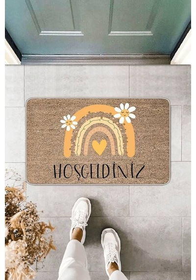 Bej Hoşgeldiniz Kapı Önü Paspası Kp23n11