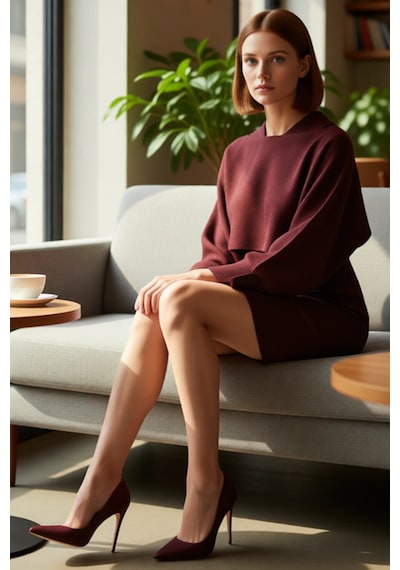 Ersefa Kadın Casual Triko Bisiklet Yaka Bodycon Mini Elbise Ve Bolero Ta Kahverengi