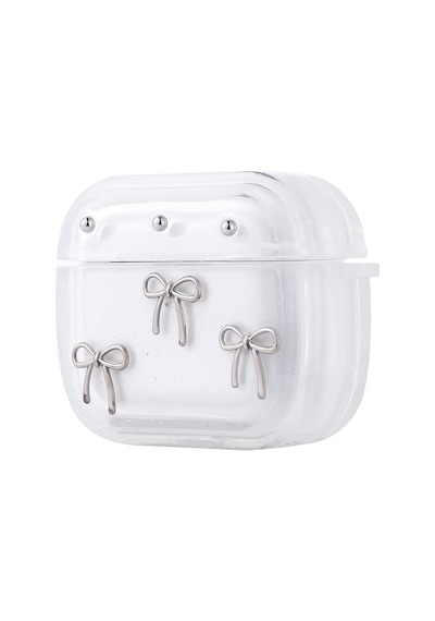 Apple Uyumlu AirPods 3. Nesil Zore Airbag 44 Airbag Tasarımlı Simli Şeffaf Kutup Kılıf Fiyonk