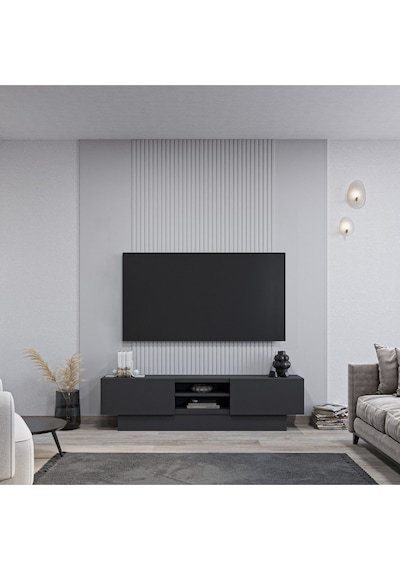 Liva Tv Sehpası Bazalı -160 Cm - Antrasit Antrasit