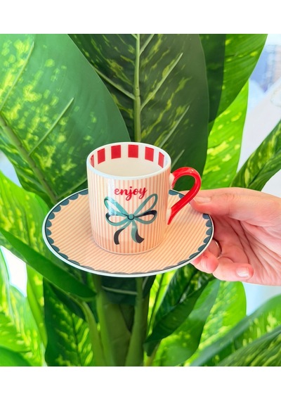 2 Kişilik Enjoy Kahve Fincanı Seti-7620 Çok Renkli