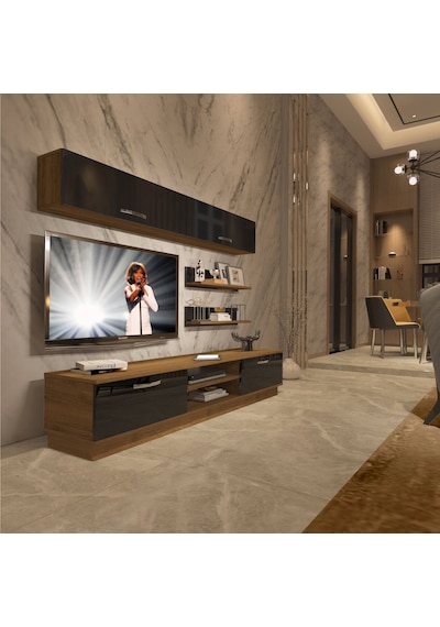 Decoraktiv Eko 5b Mdf Dvd Tv Ünitesi Tv Sehpası Pera - Siyah