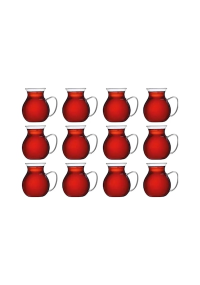 Keyfi Ala Borosilikat Cam Çay Bardağı Seti, 200ml, 6'li, Termisil Kupa, Şık Ve Dayanıklı 12 Çok Renkli