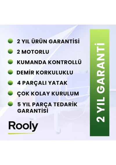 2 Motorlu Hasta Yatağı Eko Hasta Karyolası Ayarlanabilir Kumandalı 2 Yıl Garanti