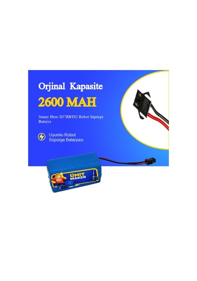 Sunny Hero Sn7rbt02 Robot Süpürge Bataryası 2600 Mah 14.4 V Batarya -  Uyumlu Uzun Ömürlü, Yüksek Performans Pil