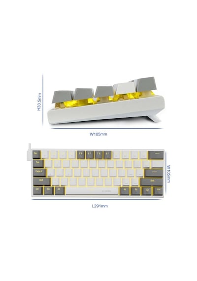 Blue Switch Z11 Mini İngilizce Q Klavye Full Anti Ghosting Mekanik Oyuncu Klavyesi