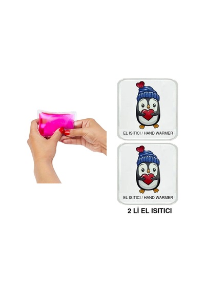 Sıa 2 Adet Penguen Cep Sobası,el Isıtıcı,sıcak Su Torbası Pvc 10x9,5cm Çok Renkli