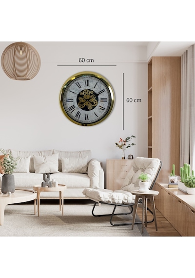 Gold Atlas Royale 60 Cm Çarklı Duvar Saati Standart