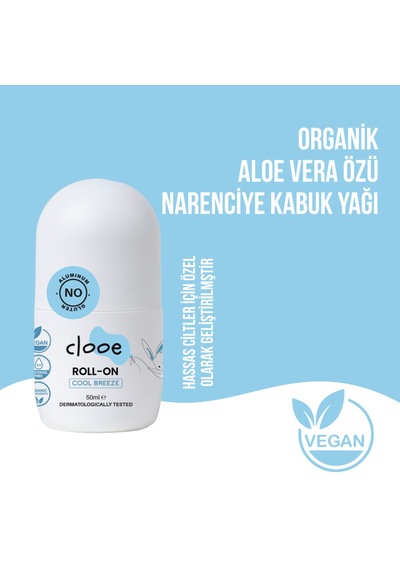 Alüminyum İçermeyen Hassas Cilt Uyumlu Organik Aloe Vera Özlü Ferahlatıcı Roll On Deodorant 50 Ml