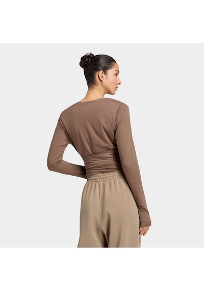 Adidas Studio Soft Ballet Wrap Kadın Kahverengi Üst Ky1960